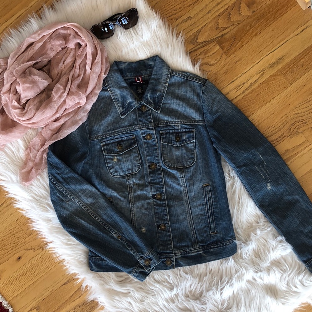 Tommy Hilfiger Distressed Denim Jean Jacket